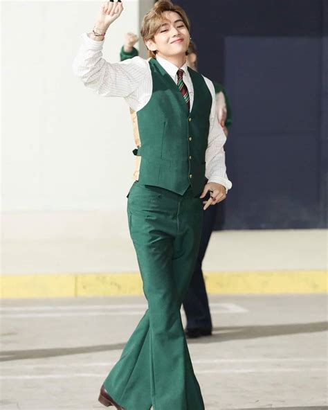 kim taehyung green suit